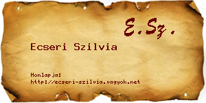 Ecseri Szilvia névjegykártya