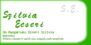 szilvia ecseri business card